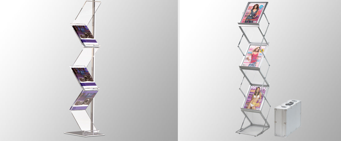 Stojaki na ulotki dla materiałów drukowanych