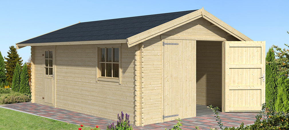 Nowoczesny garaż drewniany