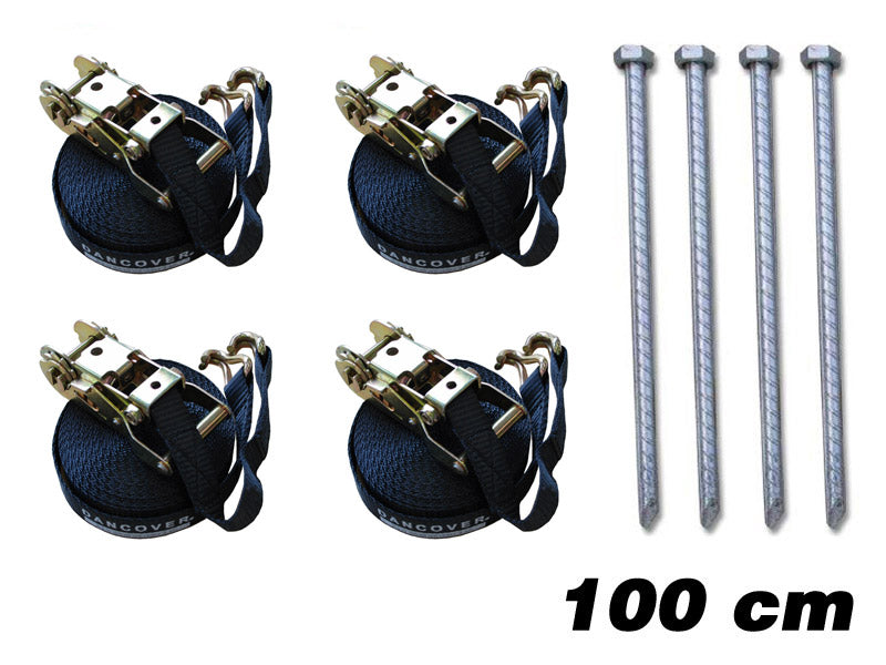 Zestaw zabezpieczający 4 (kotwy mocujące 100cm & pasy zabezpieczające)