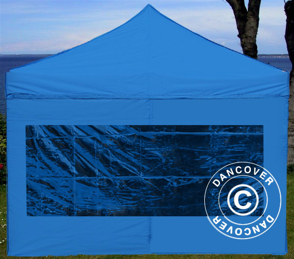 Ścianka boczna z oknem panoramicznym do FleXtents, 3m, Niebieski