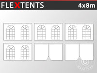 Zestaw ścian bocznych dla Namiot ekspresowy FleXtents Vintage 4x8m, Biały