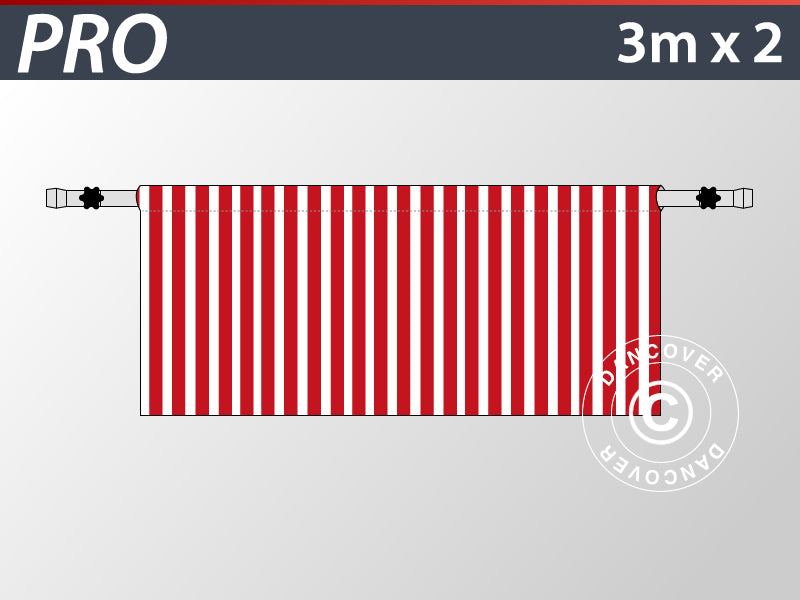 Półścianka do FleXtents PRO, 6m, Pasiasty