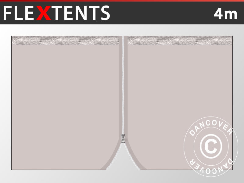 Ścianka boczna z zamkiem błyskawicznym do FleXtents, 4m, Latte