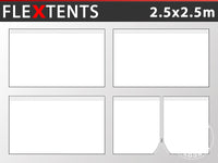 Zestaw ścian bocznych dla Namiot ekspresowy FleXtents PRO 2,5x2,5m, Biały