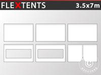 Zestaw ścian bocznych dla Namiot ekspresowy FleXtents 3,5x7m, Biały