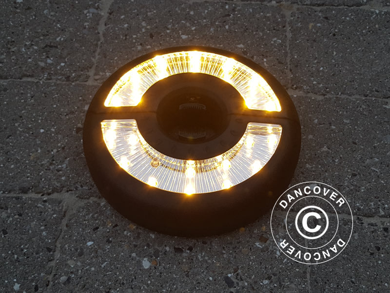 Lampa pod parasol, Cheops z 24 ciepłymi białymi diodami LED, Czarna