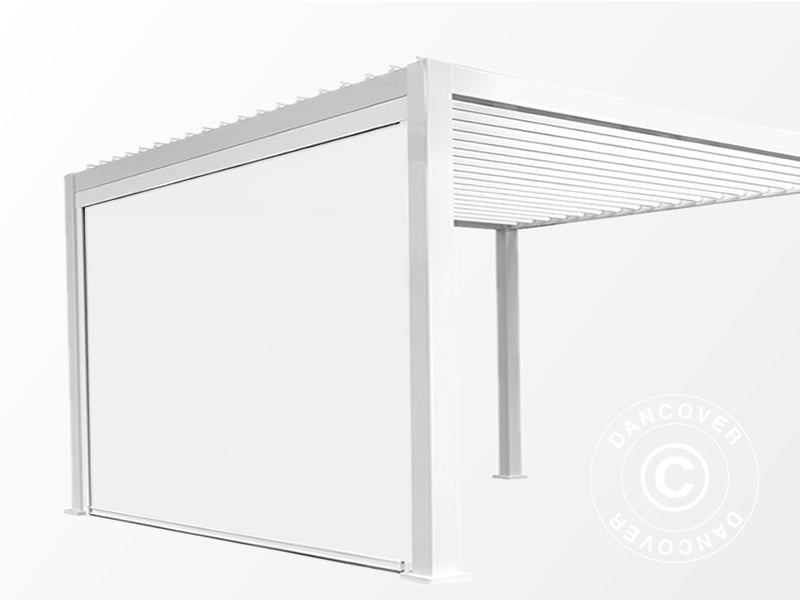 Parawan boczny do bioklimatycznej pawilonu pergola San Marino, 4m, Biały