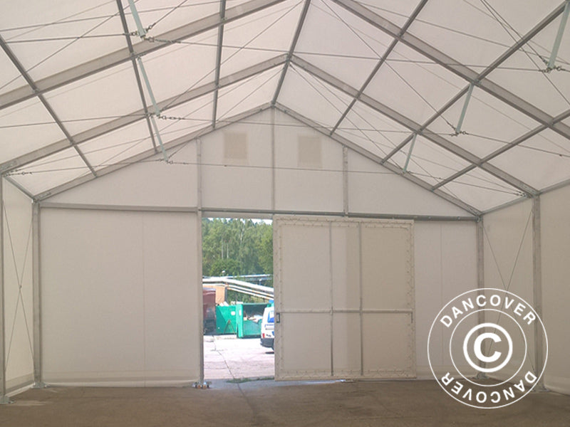 Drzwi przesuwne do budynków magazynowych Alu, 4,70m, PCV, biała