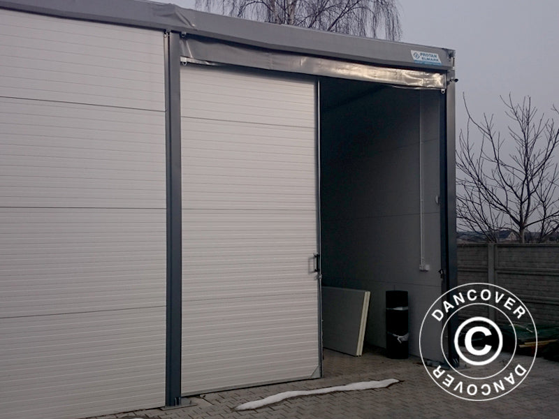 Drzwi przesuwne do budynków magazynowych Alu, 4,70m, metalowe, białe