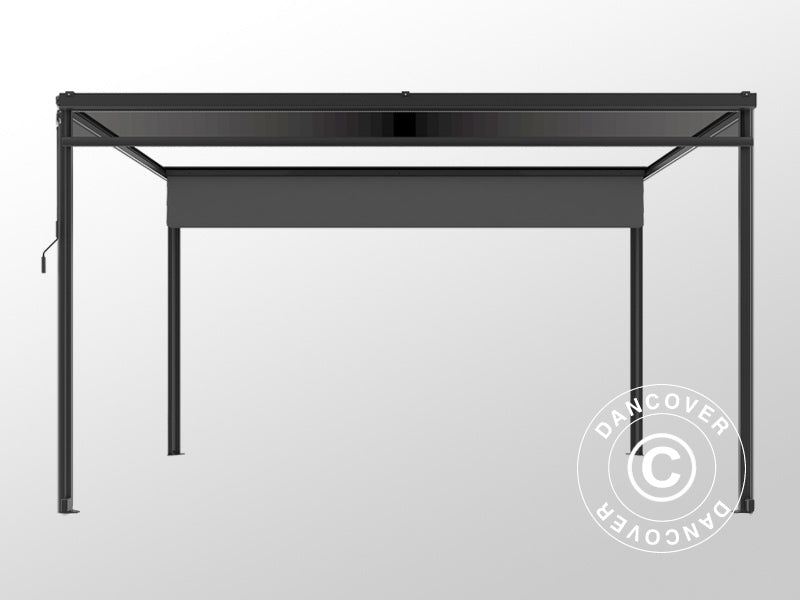 Parawan boczny do pawilonu pergola San Fernando, 3m, Ciemny szary