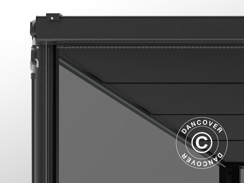 Parawan boczny do pawilonu pergola San Fernando, 3m, Ciemny szary