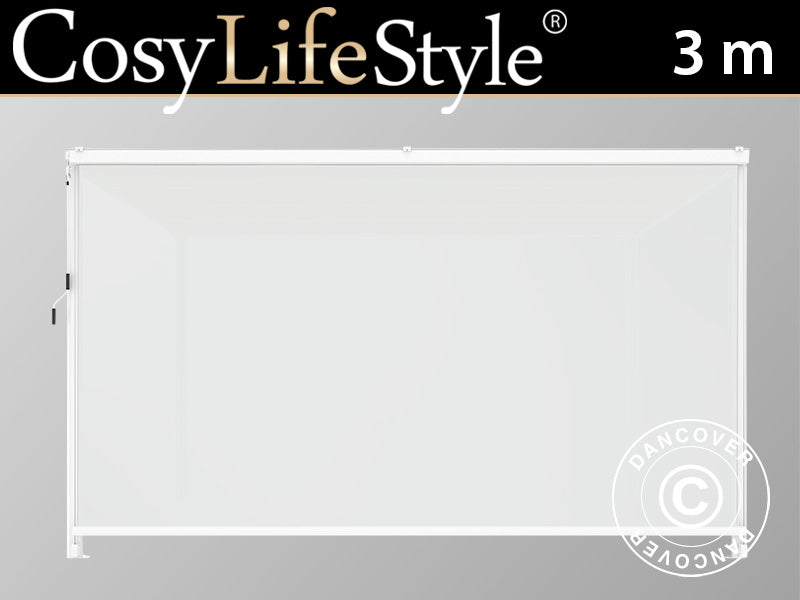 Parawan boczny do pawilonu pergoda San Fernando, 3m, Biały