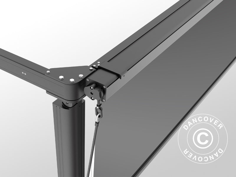 Parawan boczny do zadaszenia tarasu Santa Ynez , 4m, Ciemnoszary