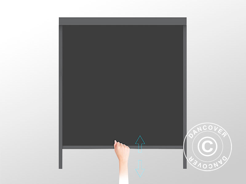 Parawan boczny do bioklimatycznej pergoli  San Pablo, 3m, Czarny