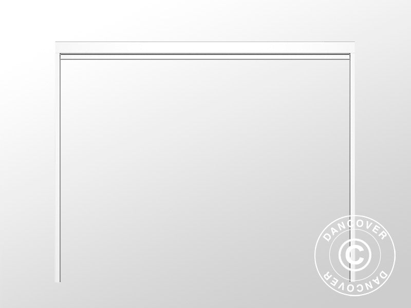 Elektryczny parawan boczny do bioklimatycznej pawilonu pergola San Pablo, 3m, Biały/Jasny szary