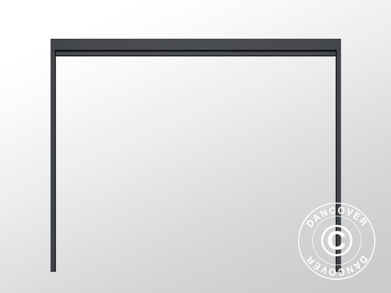 Elektryczny parawan boczny do bioklimatycznej pawilonu pergola San Pablo, 4m, czarny