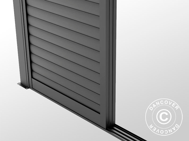 Drzwi przesuwne z żaluzjami do pawilonu ogrodowego San Pablo 3m, 0,92x2,18m, Czarny