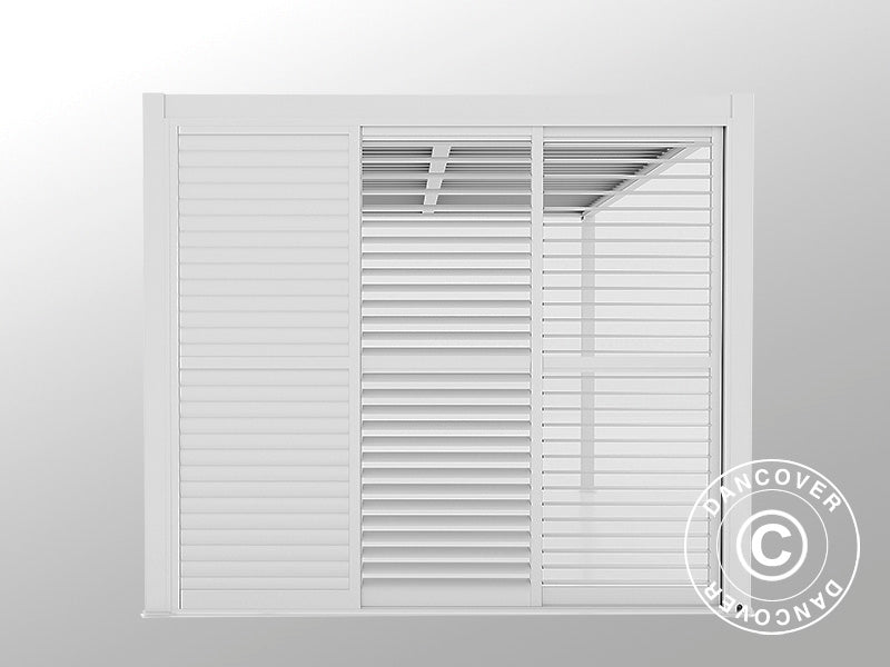 Zestaw drzwi przesuwnych z lamelami do pawilonu pergolowego San Pablo 3m, 0,92x2,18m, Biały