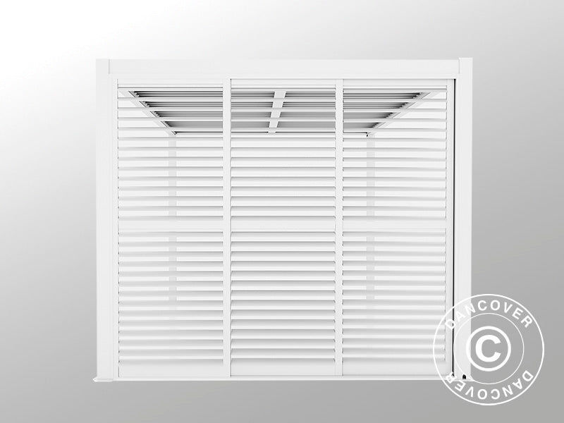 Zestaw drzwi przesuwnych z lamelami do pawilonu pergolowego San Pablo 3m, 0,92x2,18m, Biały