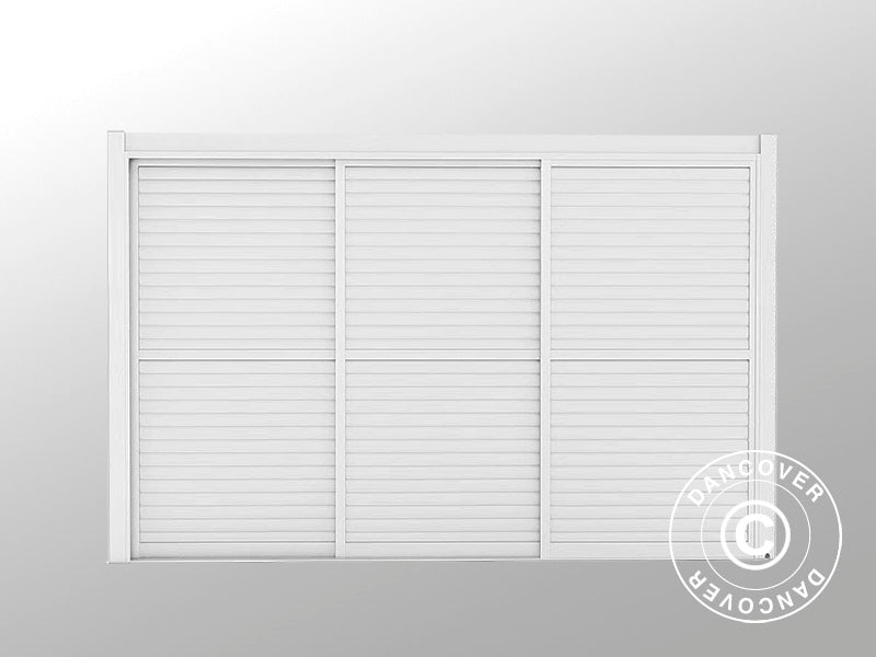 Zestaw drzwi przesuwnych z lamelami do pawilonu ogrodowego San Pablo 4m, 1,25x2,18m, Biały