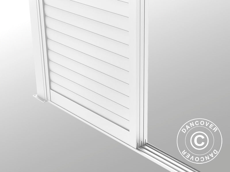 Zestaw drzwi przesuwnych z lamelami do pawilonu ogrodowego San Pablo 4m, 1,25x2,18m, Biały