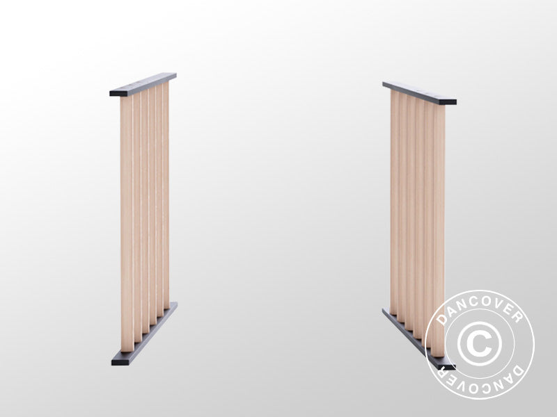 Zestaw płotków do pergoli grillowej San Juan, Czarny/Imitacja drewna, 2 szt.