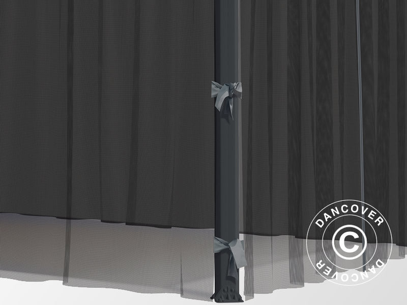 Moskitiery do pawilonu Martinique, 4 szt., Czarny