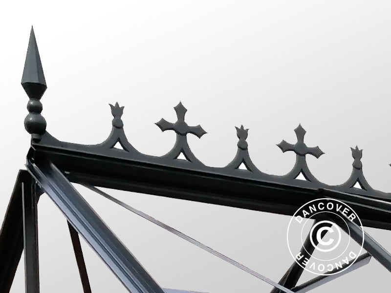 Ozdobne zwieńczenie z kwiatonami do oranżerii 3,73x3,73x2,32m, Czarne