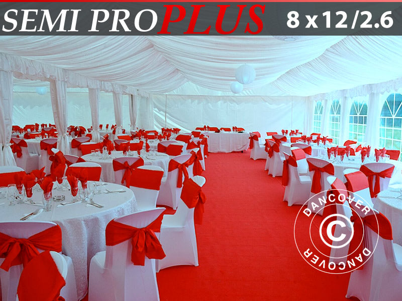 Poszycie wewnętrzne i zasłony na stelaż - zestaw, Biały, dla namiotu 8x12m (2,6) SEMI PRO Plus