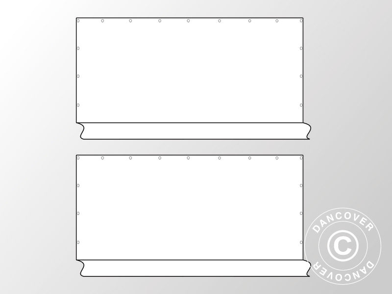 Ściany boczne bez okien do namiotu PLUS 6m, 2 szt, Biały