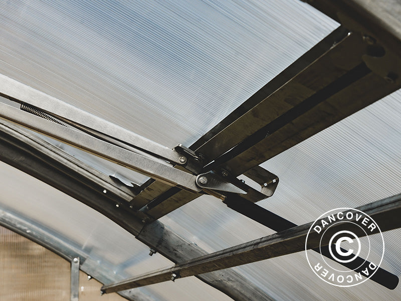 Okno wentylacyjne z automatycznym systemem otwierania okien do szklarni Strong NOVA o szerokości 2,1m, Srebrne