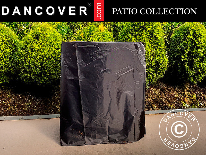 Pokrowiec na palenisko z miejscem na drewno, Ø93x98cm, Czarny