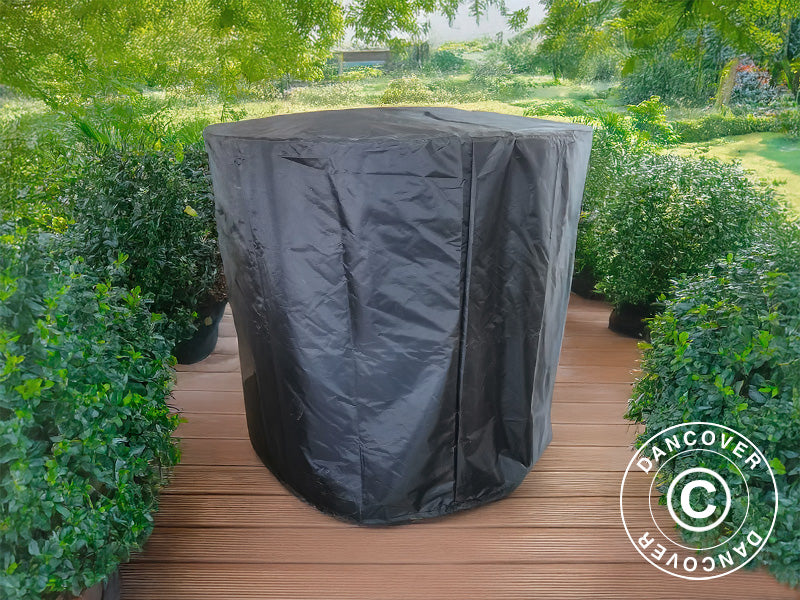 Pokrowiec na palenisko z miejscem na drewno, Ø60x73cm, Czarny