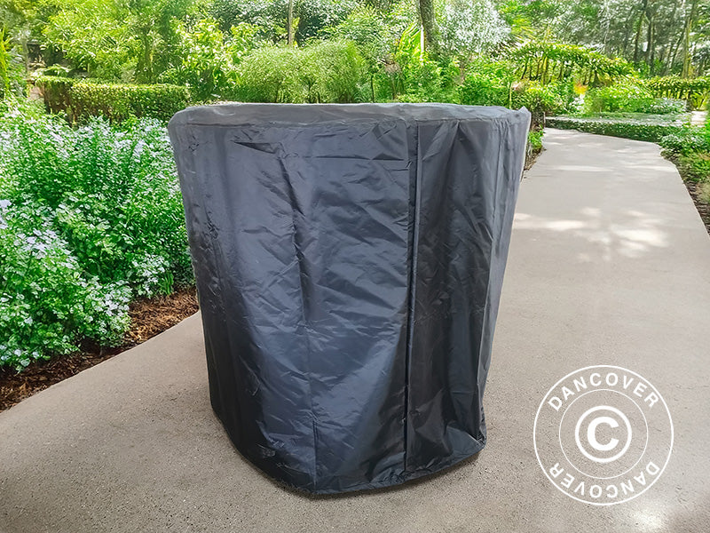 Pokrowiec na palenisko z miejscem na drewno, Ø60x73cm, Czarny