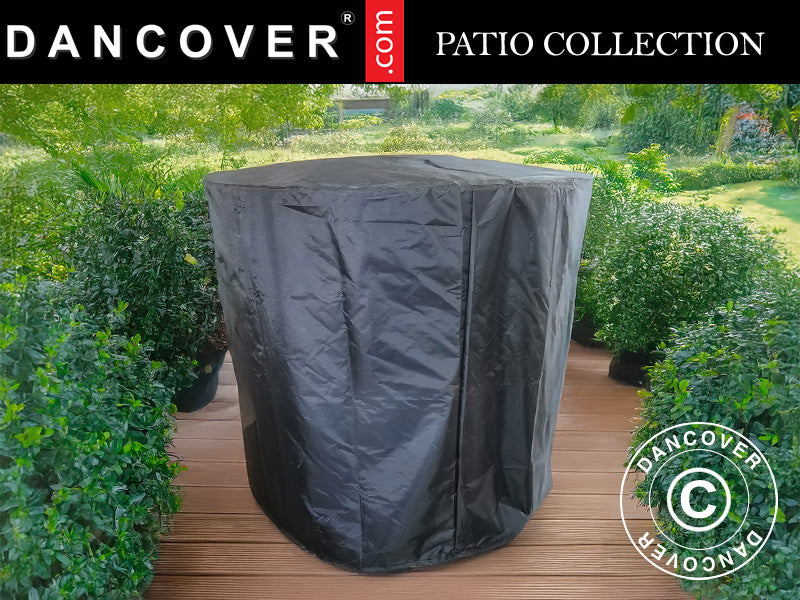 Pokrowiec na palenisko z miejscem na drewno, Ø60x73cm, Czarny