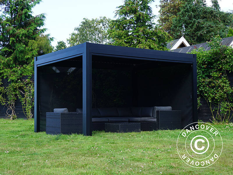 Parawan boczny do pawilonu ogrodowego Mirador, 4m, Antracyt