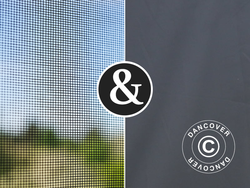 Zestaw ścian bocznych+moskitiera do bioklimatycznej pawilonu pergola San Marino, 3x6m, Czarny