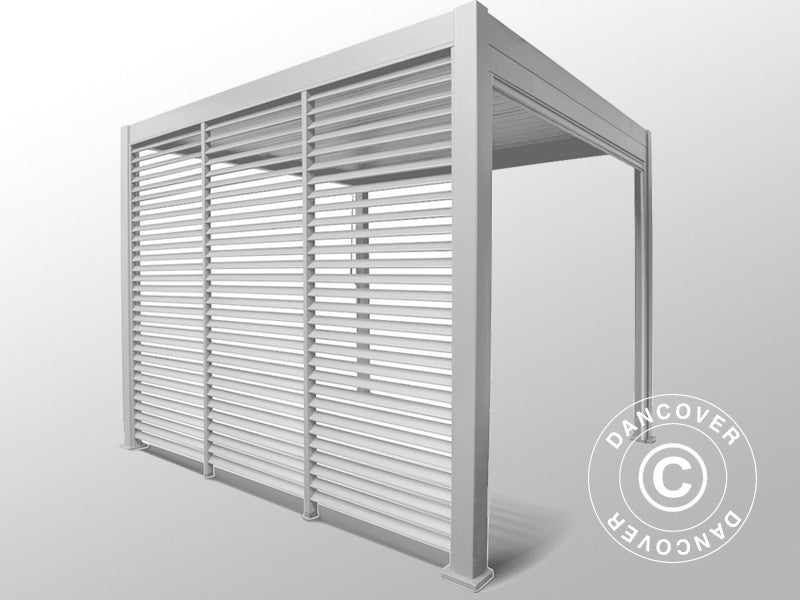 Ścianka żaluzjowa do bioklimatycznych pawilonu pergola San Marino, 0,93x2,32m, Biała