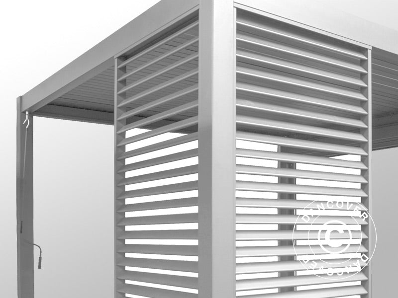 Ścianka żaluzjowa do bioklimatycznych pawilonu pergola San Marino, 0,93x2,32m, Biała