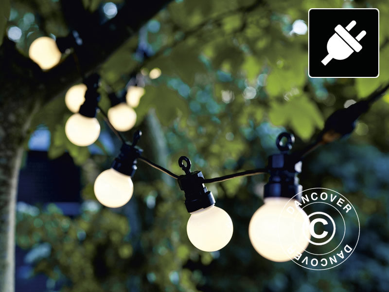 Łańcuch świetlny LED Lucas, Zestaw startowy, 3m, Czarny/Oszroniony/Ciepły Biały