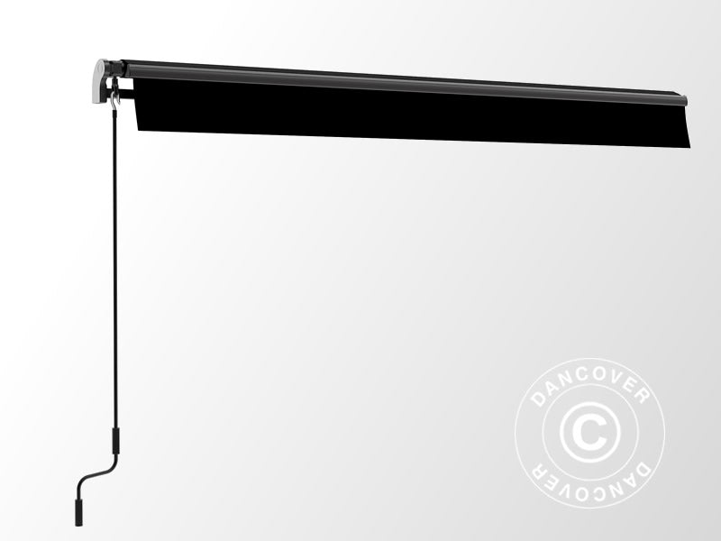 Markiza z korbą ręczną, 2,95x2m, Czarny/Stelaż czarny