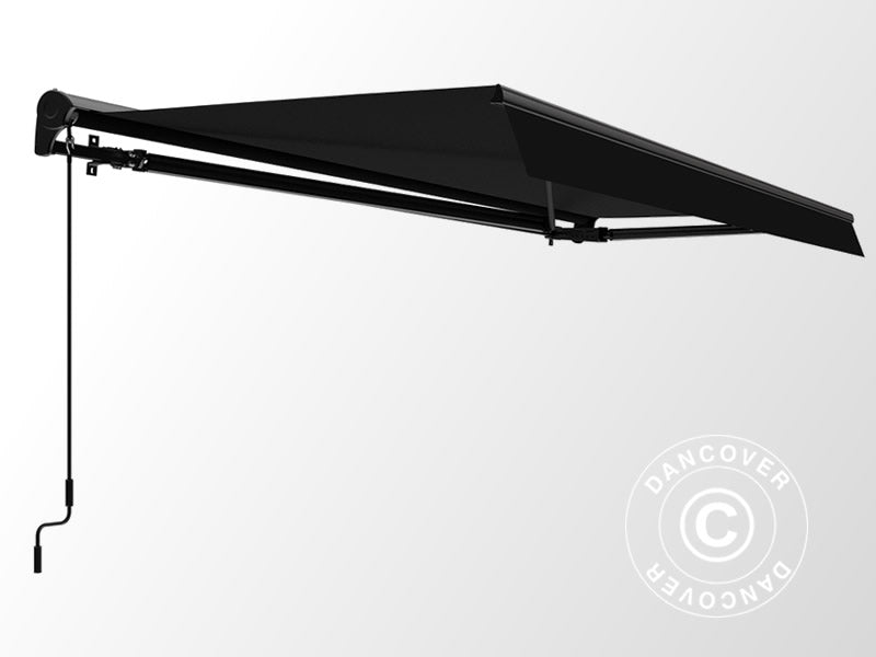 Awning 3,95x3m w/Remote Control Black/Black+UKAdap