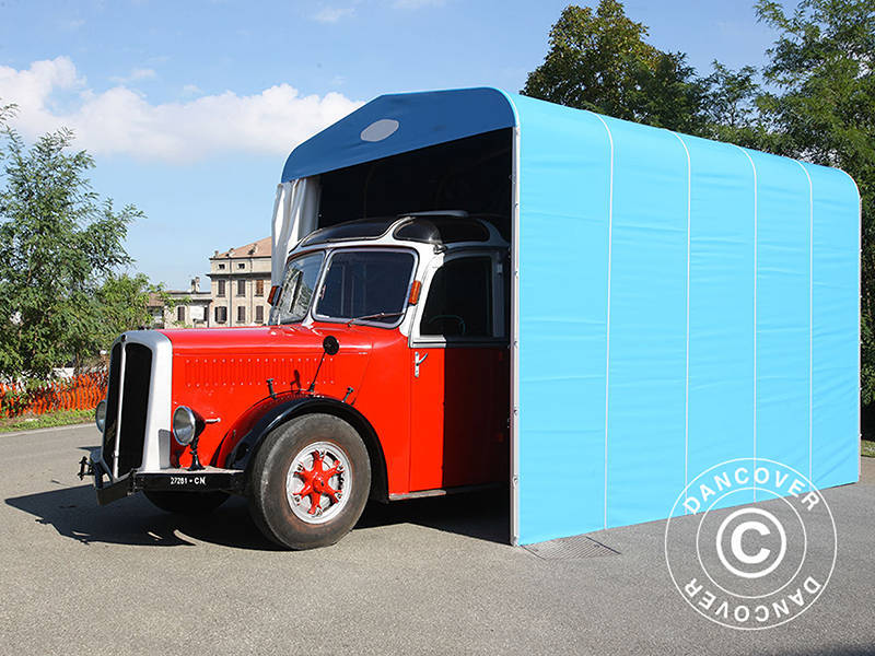 Składany garaż tunelowy (samochód kempingowy), 3,5x7,21x3,9m, Biały