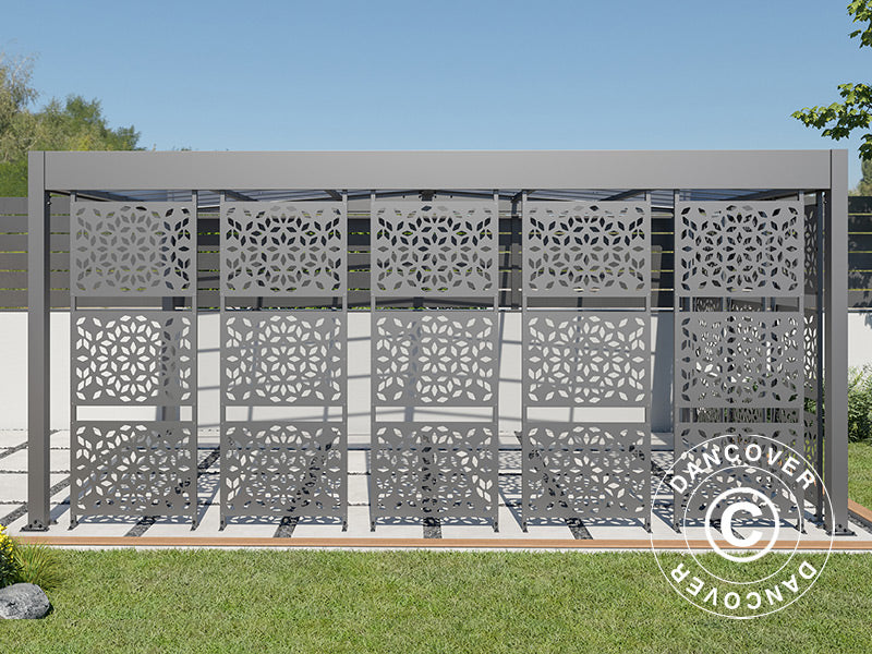 Wiata Libeccio z 8 panelami bocznymi, 3,26x5,09x2,34m, Antracyt