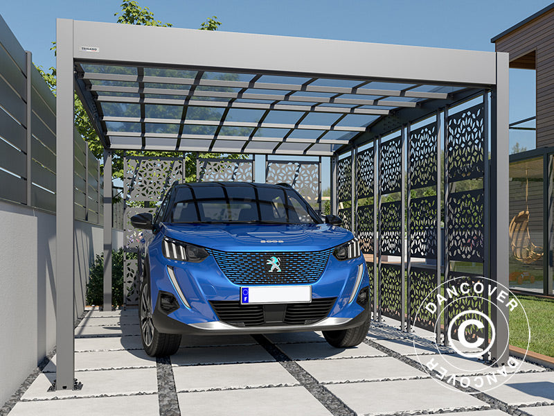 Wiata Libeccio z 8 panelami bocznymi, 3,26x5,09x2,34m, Antracyt