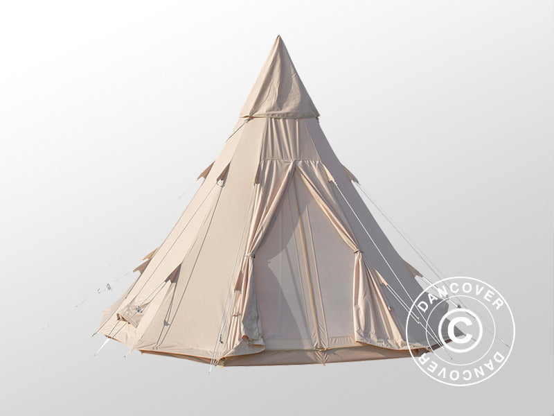 Namiot do glampingu, TentZing®, 5x5m, 5-osobowy, Piaskowy
