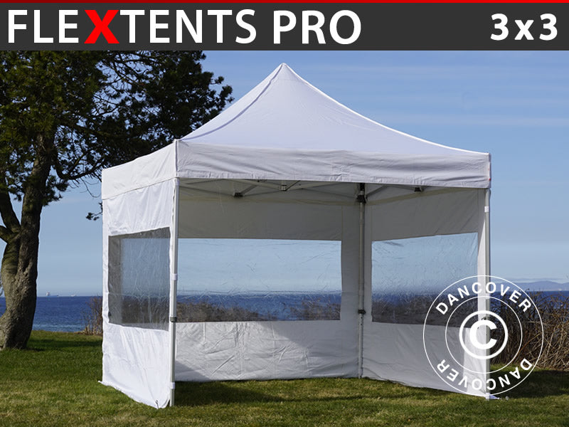 Namiot Ekspreowy FleXtents PRO 3x3m Biały, mq 4 ściany boczne