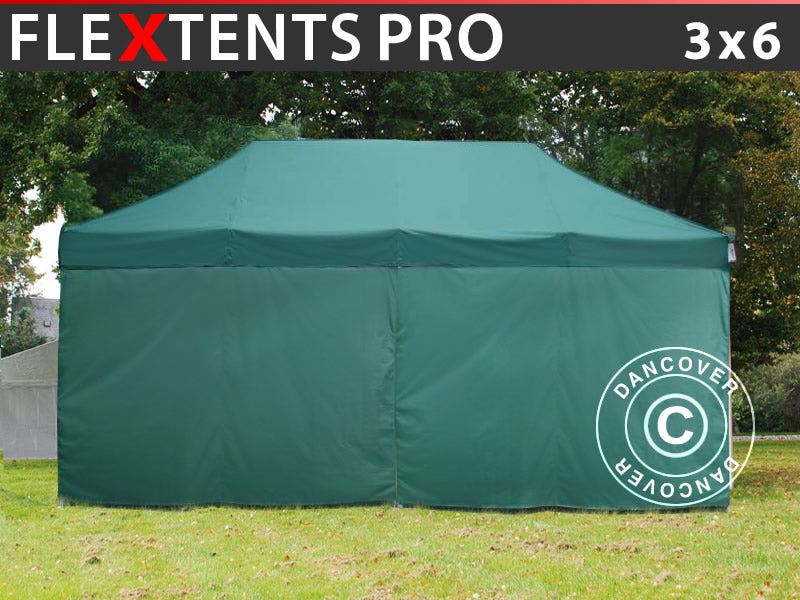 Namiot Ekspresowy FleXtents PRO 3x6m Zielony, mq 6 ściany boczne