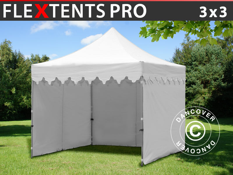 Namiot Ekspresowy FleXtents PRO "Morocco" 3x3m Biały, mq 4 ściany boczne