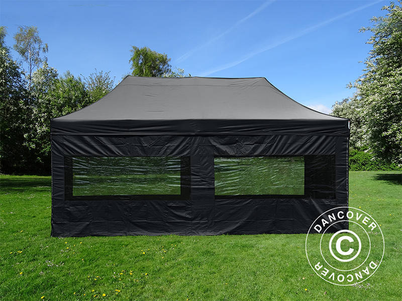 Namiot Ekspresowy FleXtents PRO 3x6m Czarny, mq 6 ściany boczne